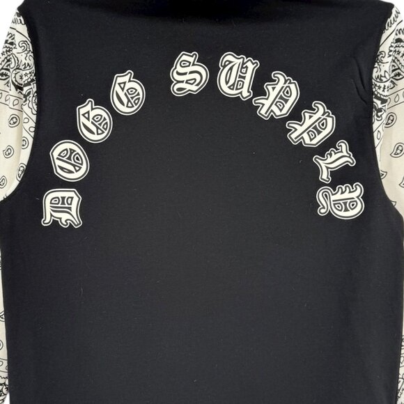 Dogg Supply By Snoop Dogg Mens Black/Cream Zip-Up Fleece Varsity Hoodie Sz M NWT - Picture 8 of 12